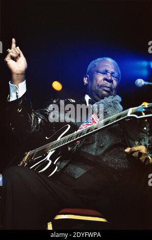 BB King in concerto alla Royal Albert Hall di Londra. 3 luglio 2002. Foto Stock