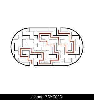 Il labirinto di Abstact. Gioco per bambini. Puzzle per bambini. Labirinto enigma. Illustrazione del vettore Illustrazione Vettoriale