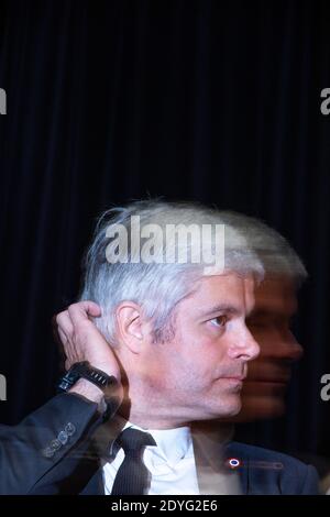 FRA - POLITIQUE - MEETING DE LAURENT WAUQUIEZ ET FRANCOIS-XAVIER BELLAMY Laurent Wauquiez, président du parti Les Républicains, et François Xavier Bel Foto Stock