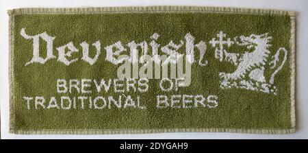 Pub Towel birra Pubblicità birre Devenish Foto Stock