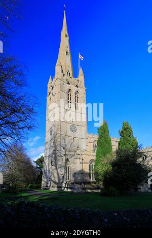 Tutti i santi della chiesa parrocchiale, città mercato di Oakham, Rutland County, England, Regno Unito Foto Stock