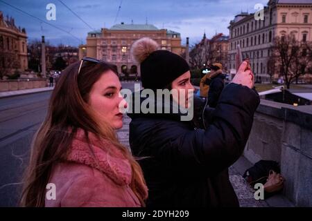 Immagine di Praga, capitale della Repubblica Ceca. Ilustration de Prague, capitale de la Republique assegno. Foto Stock