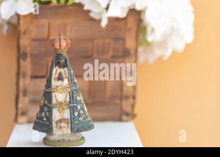 Immagine religiosa. Nostra Signora di Aparecida. Patrono del Brasile. Simbolo religioso. Simbolo cattolico. Chiesa cattolica Santa. Foto Stock