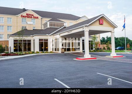 Huntsville, Alabama, facciata dell'entrata del motel dell'hotel Hilton Garden Inn, esterno, Foto Stock