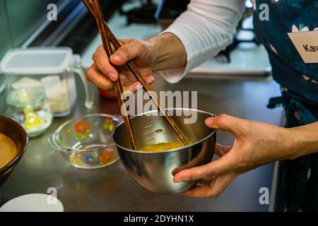 Workshop: Preparazione di un Bento Box a Izunokuni, Giappone Foto Stock