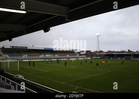 Hartlepool, Regno Unito. 26 Dicembre 2020. Vista generale prima del gioco della Lega Nazionale tra Hartlepool United e FC Halifax Town a Victoria Park in Hartlepool Credit: SPP Sport Press Photo. /Alamy Live News Foto Stock