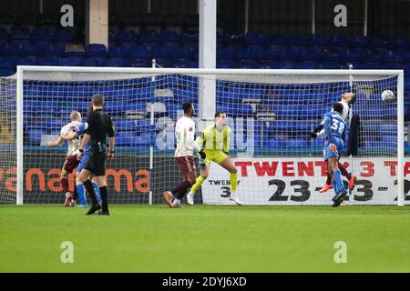 Hartlepool, Regno Unito. 26 Dicembre 2020. Azione di partita durante il gioco della Lega Nazionale tra Hartlepool United e FC Halifax Town a Victoria Park a Hartlepool KEN FOULDS Credit: SPP Sport Press Photo. /Alamy Live News Foto Stock