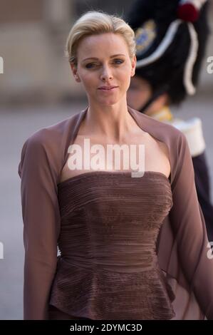 La principessa Charlene di Monaco partecipa al matrimonio della principessa svedese Madeleine e Chris o'Neill alla Cappella del Palazzo reale di Stoccolma, Svezia, 08 giugno 2013. Foto di Nicolas Gouhier/ABACAPRESS.COM Foto Stock