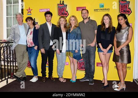 Regis Wargnier, Rachida Brakni, Jeremie Elkaim, Sylvie Testud, Lea Drucker, Fred Testot, Ana Girardot e Geraldine Nakache partecipano alla conferenza stampa "la Fete du Cinema 2013" tenutasi presso la Pershing Hall di Parigi il 19 giugno 2013. Foto di Nicolas Briquet/ABACAPRESS.COM Foto Stock