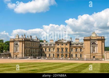 Edificio principale dell'Abbazia di Woburn, Bedfordshire, Inghilterra Foto Stock