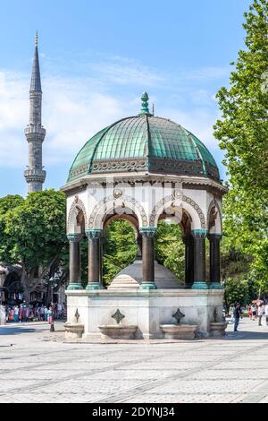 Fontana tedesca in Piazza Sultanahmet Foto Stock