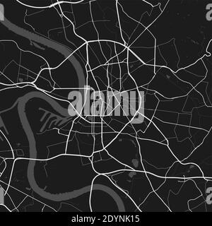 Mappa urbana di Dusseldorf. Illustrazione vettoriale, poster della mappa di Dusseldorf. Illustrazione Vettoriale