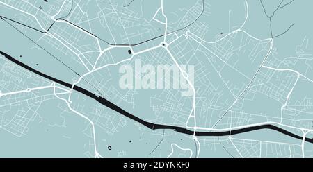 Mappa dettagliata dell'area amministrativa della città di Firenze. Illustrazione vettoriale priva di royalty. Panorama cittadino. Mappa turistica grafica decorativa di Firenze te Illustrazione Vettoriale