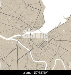 Mappa vettoriale di Ginevra. Illustrazione del poster della mappa stradale. Ginevra mappa art. Illustrazione Vettoriale