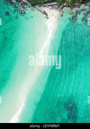 Vista aerea di Koh Nang Yuan, a Koh Tao, provincia di Samui, Thailandia, sud-est asiatico Foto Stock