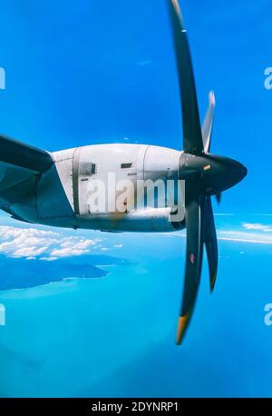 Vista aerea di Koh Samui dall'aereo, Thailandia, sud-est asiatico Foto Stock