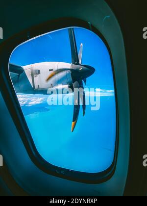 Vista aerea di Koh Samui dall'aereo, Thailandia, sud-est asiatico Foto Stock