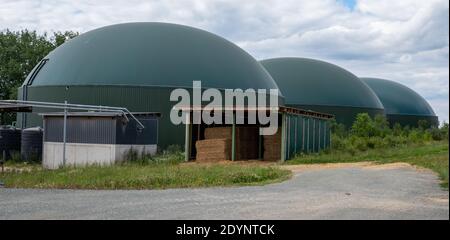 Panorama di un impianto di biogas in Germania Foto Stock