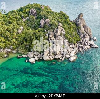 Vista aerea di Koh Tao, provincia di Samui, Thailandia, Sud-est asiatico Foto Stock