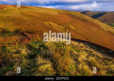 L'altopiano brughiera del Peak District intorno Kinder Scout Foto Stock