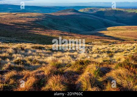 L'altopiano brughiera del Peak District intorno Kinder Scout Foto Stock