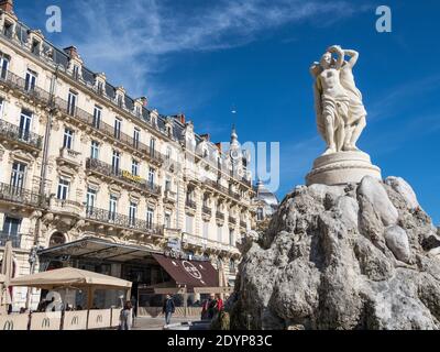 Montpellier è una città della regione dell'Occitanie, nella Francia meridionale, vicino al Mar Mediterraneo. Foto Stock