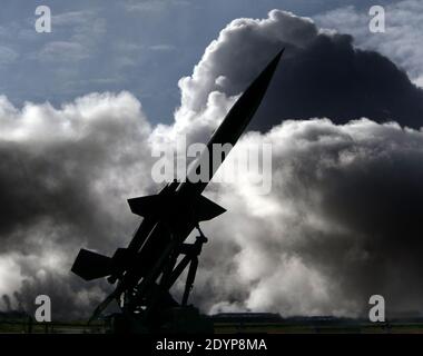 Il Bloodhound di Bristol è un missile da superficie ad aria alimentato dal ramjet britannico sviluppato durante gli anni '50 Foto Stock