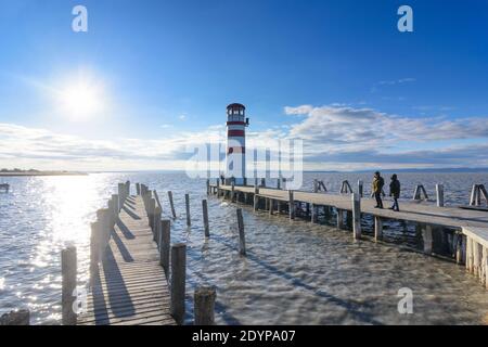 Podersdorf am See: faro presso il lago di Neusiedl in Neusiedler See (lago di Neusiedl), Burgenland, Austria Foto Stock