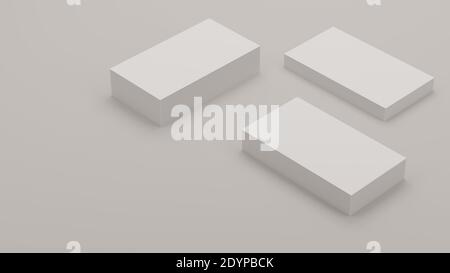 Pila di biglietti da visita. Design mockup per la presentazione. rendering 3d. Foto Stock