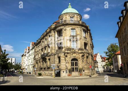 BAYREUTH, GERMANIA - 10 luglio 2019: Vista di edifici storici nella città di Bayreuth, Baviera, regione alta Franconia, Germania Foto Stock