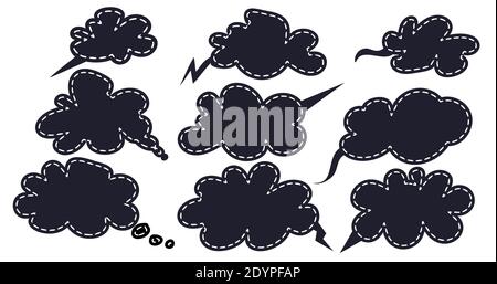 Set di icone di fumetto. Comunicazione, Chat, dialogo, icona di conversazione simboli vettoriali eps. 10 Illustrazione Vettoriale