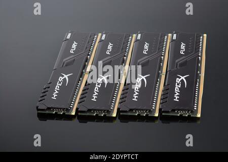 Mosca, Russia - 25 dicembre 2020: Memoria ad accesso casuale RAM HyperX Fury Foto Stock