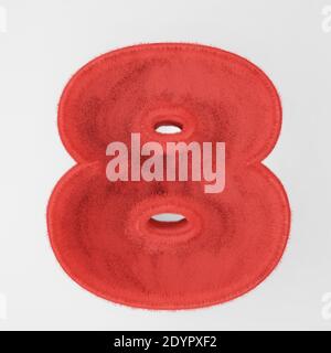 numero di pellicce . rendering 3d Foto Stock