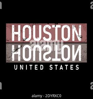 Vettore di disegno tipografico di Houston, per t-shirt, poster e altri usi Illustrazione Vettoriale