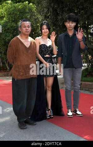 Il regista Kim Ki-duk, l'attrice Lee Eun-Woo e l'attore Seo Young-ju arrivano al Casinò per la Photocall 'Moebius' e la Conferenza Stampa durante il 70° Festival Internazionale del Cinema di Venezia (Mostra), presso l'isola del Lido di Venezia, il 03 settembre 2013. Foto di Aurore Marechal/ABACAPRESS.COM Foto Stock