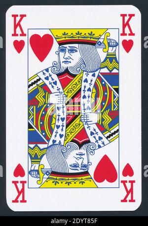 Carte da gioco di cuori suit isolato su sfondo nero - alta qualità XXL. Foto Stock