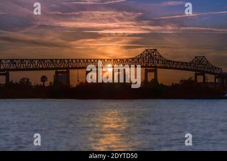 Ponte Mathews Tramonto Foto Stock