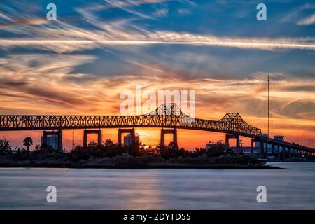 Ponte Mathews Tramonto Foto Stock