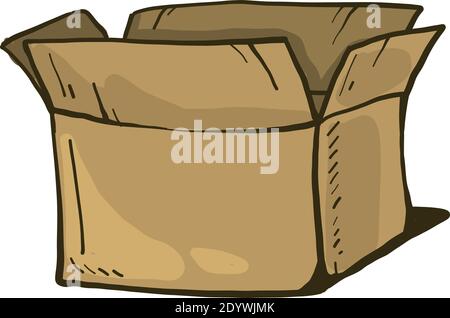 Casella vuota aperta, illustrazione, vettore su sfondo bianco. Illustrazione Vettoriale