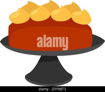 Meringa torta, illustrazione, vettore su uno sfondo bianco. Illustrazione Vettoriale