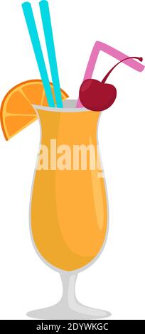 Pina colada, illustrazione, vettore su sfondo bianco. Illustrazione Vettoriale