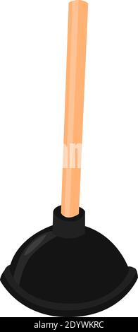 Stantuffo per WC, illustrazione, vettore su sfondo bianco. Illustrazione Vettoriale