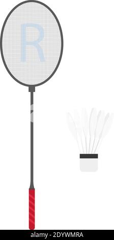 Navetta badminton, illustrazione, vettore su sfondo bianco. Illustrazione Vettoriale