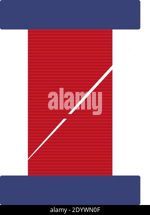 Filo rosso, illustrazione, vettore su sfondo bianco. Illustrazione Vettoriale