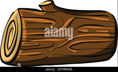 Pezzo di legno, illustrazione, vettore su sfondo bianco. Illustrazione Vettoriale