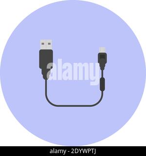 Cavo OTG, illustrazione, vettore su sfondo bianco. Illustrazione Vettoriale