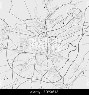 Mappa urbana di Lussemburgo. Illustrazione vettoriale, poster della carta di Lussemburgo. Illustrazione Vettoriale