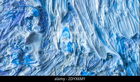 Pennellate sfumate di vernice blu Foto Stock