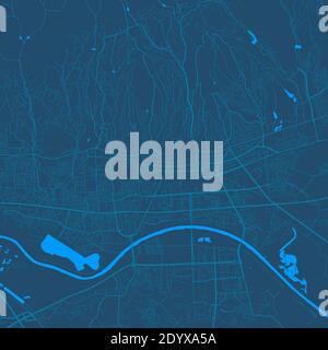 Mappa vettoriale di Zagabria. Illustrazione del poster della mappa stradale. Cartina di Zagabria art. Colori blu. Illustrazione Vettoriale