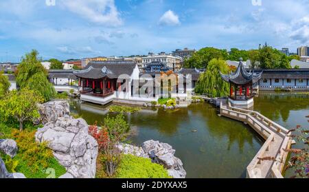 LAN Yuan giardino cinese a Dunedin, Nuova Zelanda Foto Stock